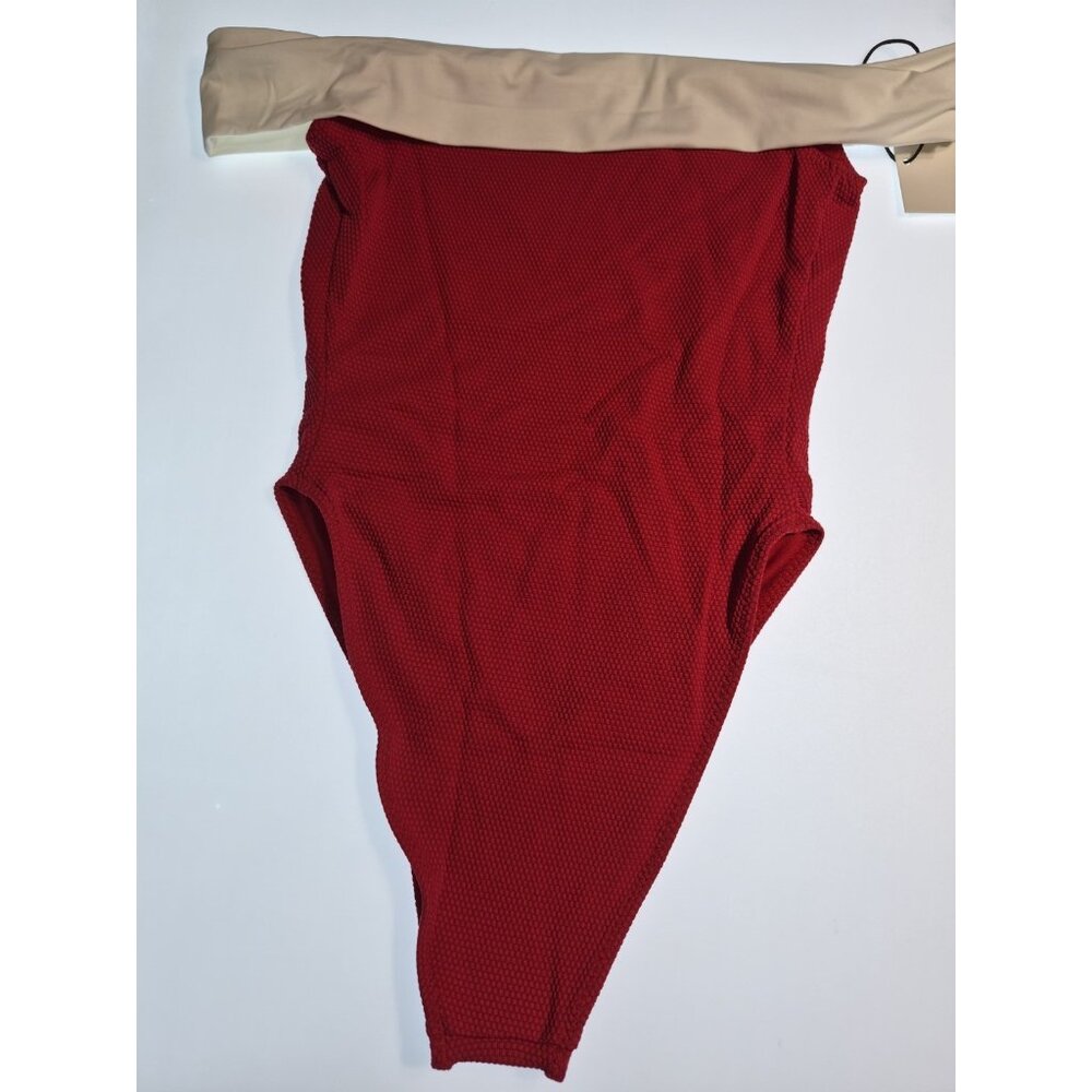 SAME Los Angeles One Piece Swimsuit Womens Size Small Fuisha Off Shoulder - Picture 2 of 10